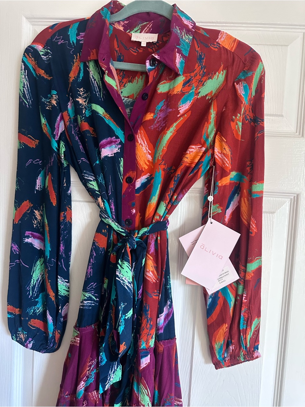 Multicolor Abstract Print Midi Dress
